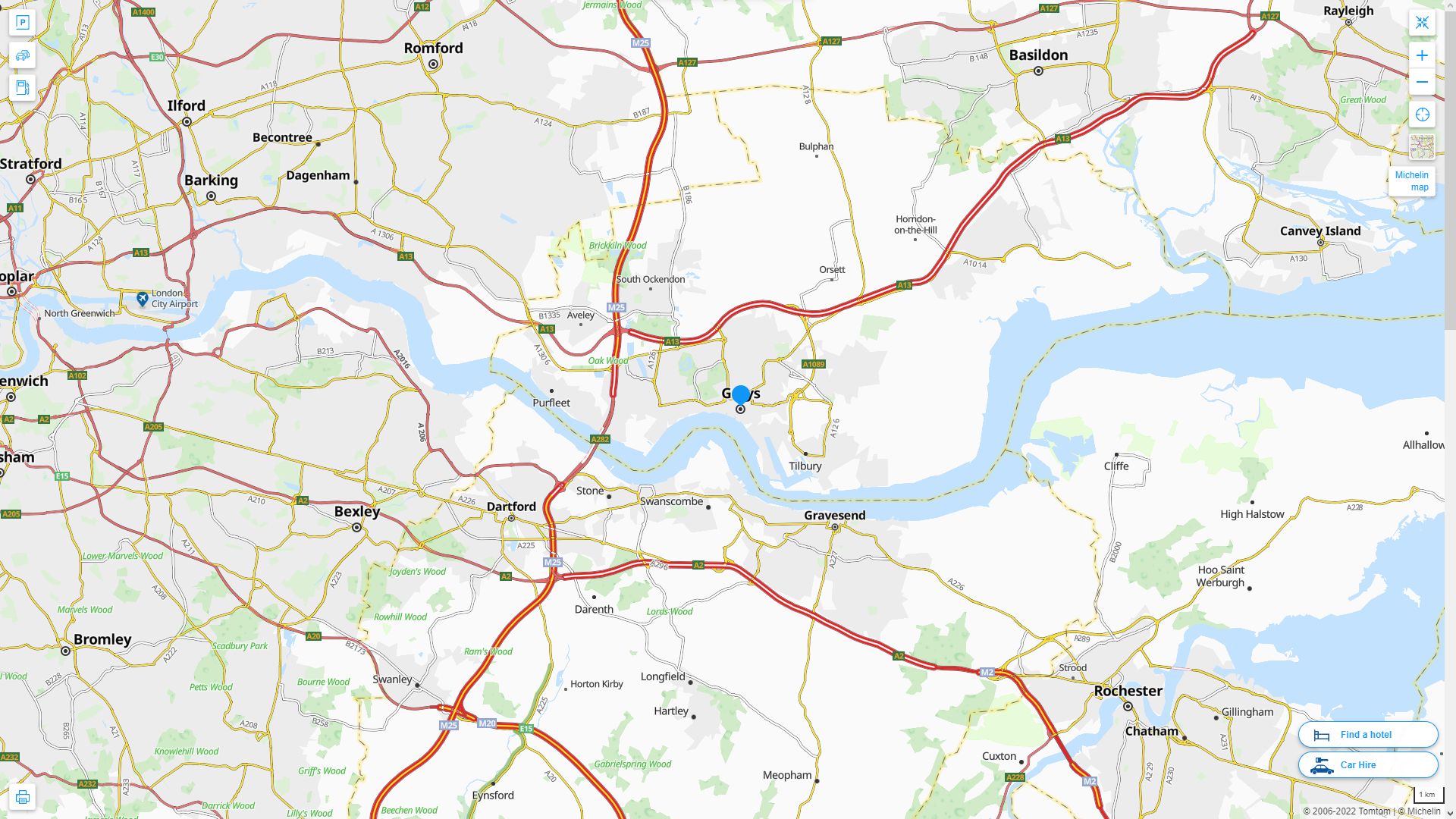 Grays Highway and Road Map